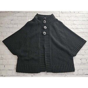 Allison Brittney Black Knit Short Sleeve Sweater Women’s Size S Button Front